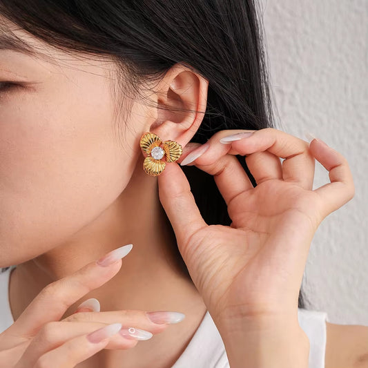 Zircon Flower Studs