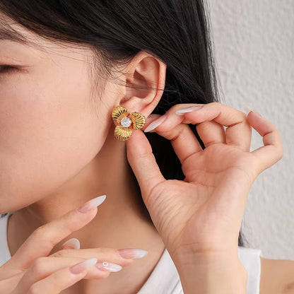 Zircon Flower Studs