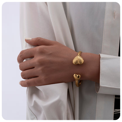 Hammered Heart Cuff