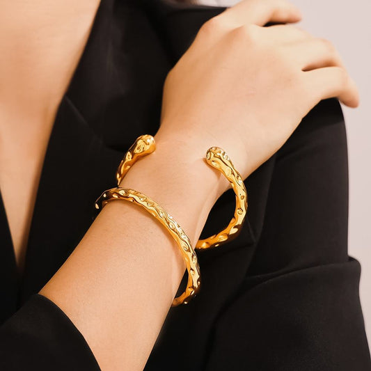 Hammered Open Bangle