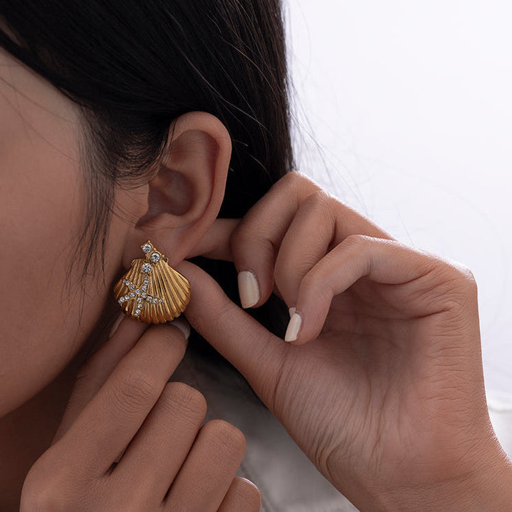 Starfish Zircon Studs