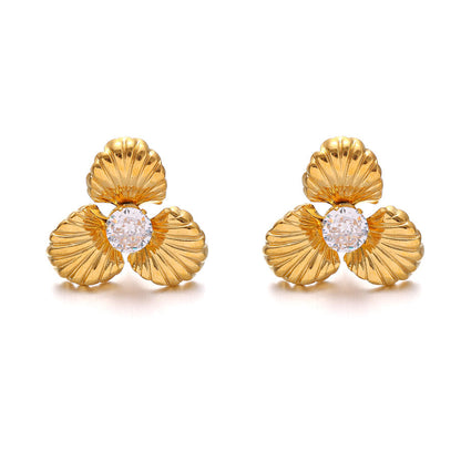 Zircon Flower Studs