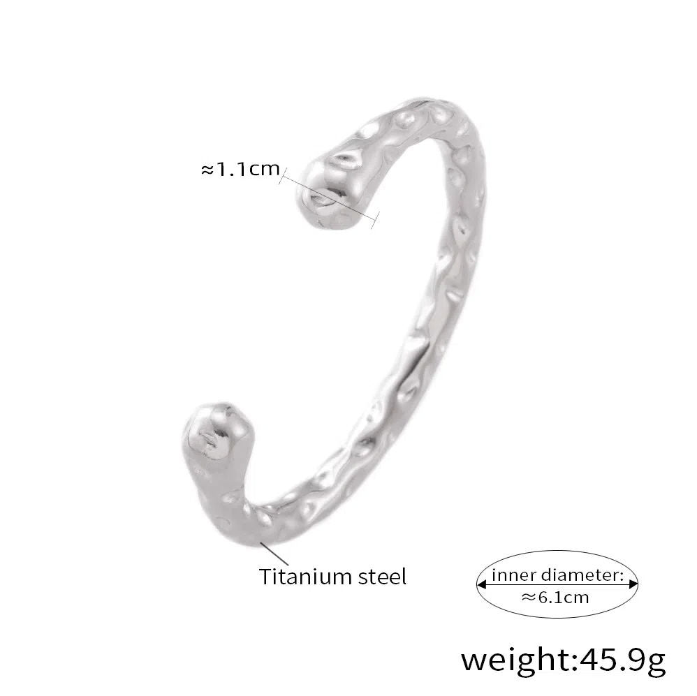 Hammered Open Bangle