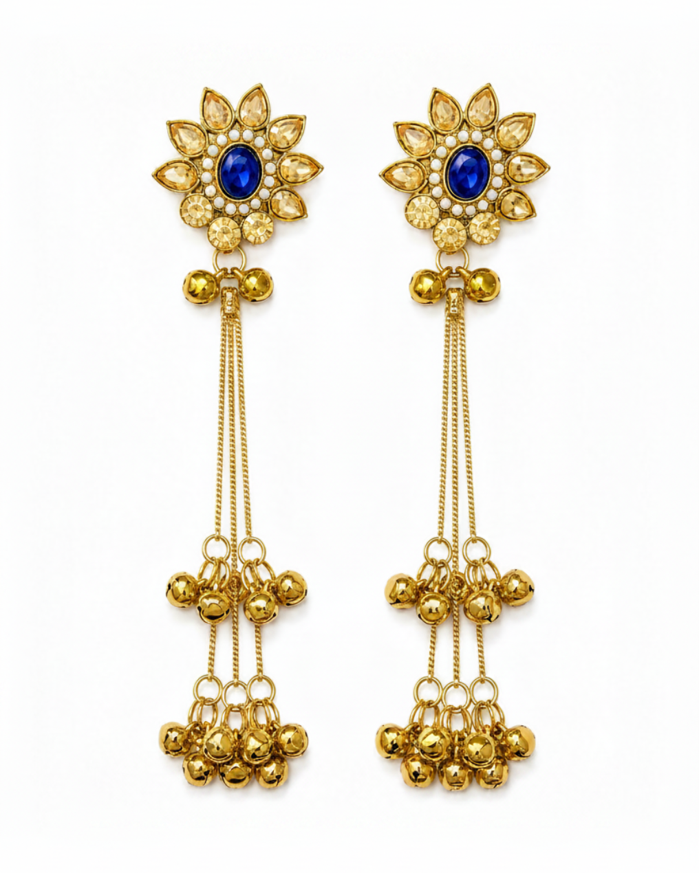 Ghungroo Dangler Earrings - Blue